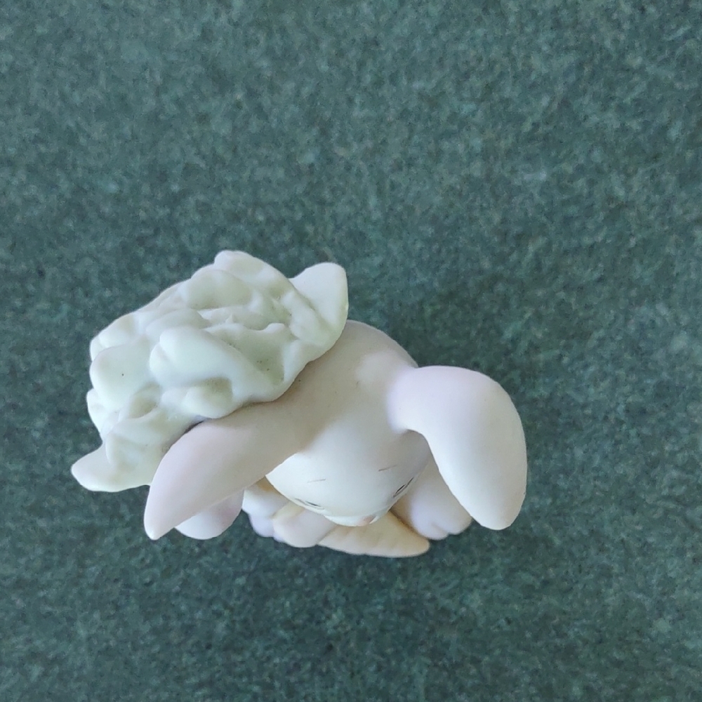 Vintage Precious Moments Cream Bunny with Carrot Figurine - Picture 3 of 6